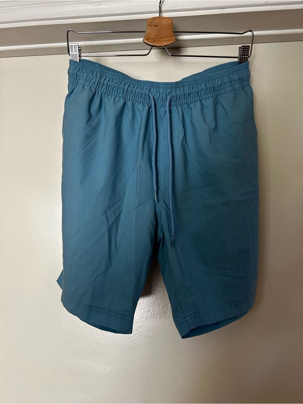 Casual Drawstring Shorts in Teal Blue